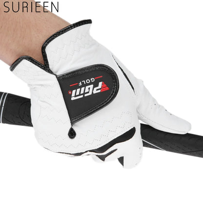 SURIEEN Outdoor Cabretta Leather Golf Gloves Men's Left and Right Hand Soft Breathable Sheepskin Slip-Resistant Male Golf Gloves