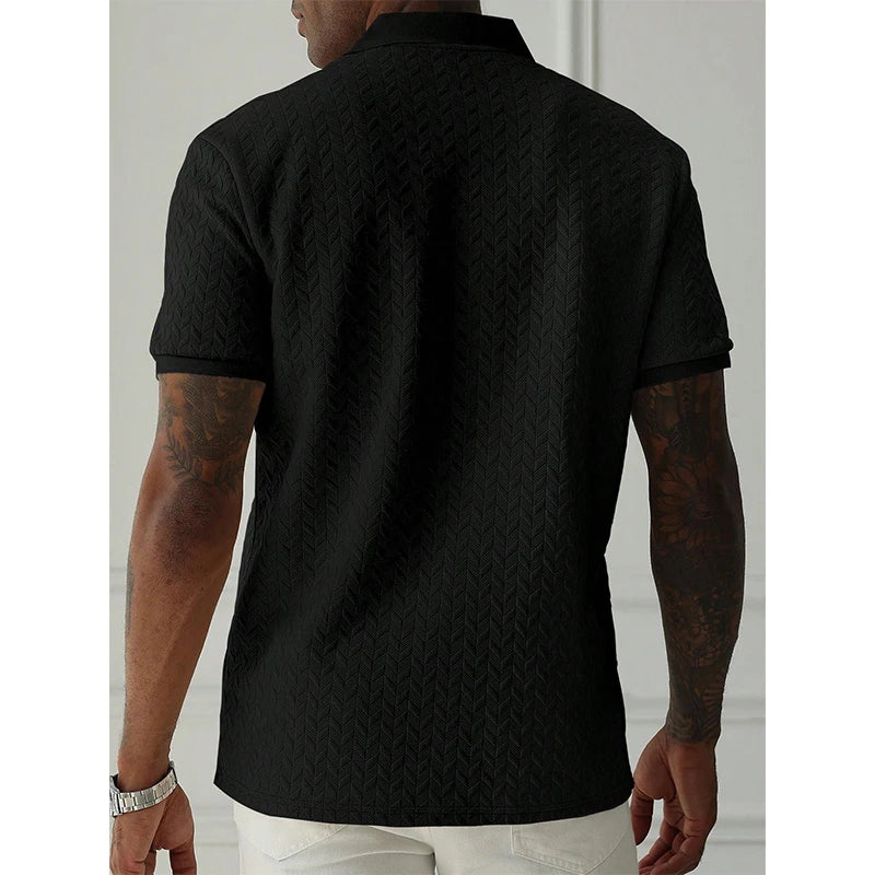 Men's Short Sleeve Polyester Polo Shirt Breathable Casual Top