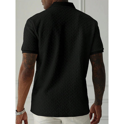 Men's Short Sleeve Polyester Polo Shirt Breathable Casual Top