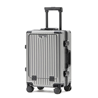 1-Piece Set 20inch Function Computer Aluminum Frame Trolley Suitcase Carry-On Luggage With Shock-Absorbing Brake, Silent Univers