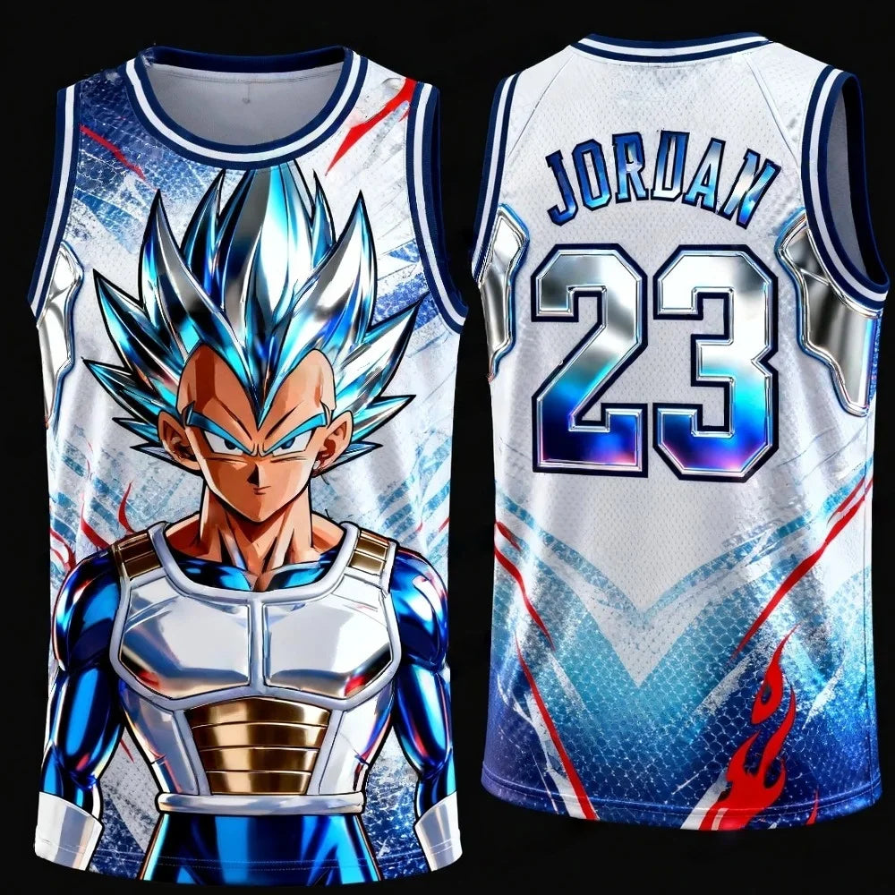 FamilyMatching 2026 New Version Dragon Ball Z Vegeta Special Edition Basketball Jersey Jordan Basketball Sports Vest Set my