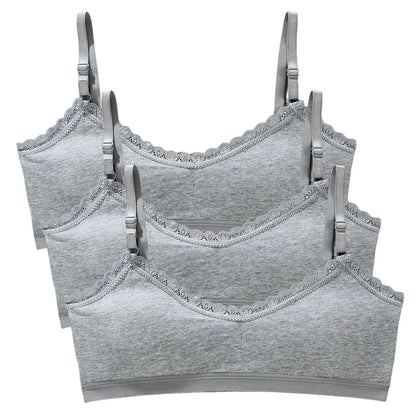 1/3pcs Girls Lace Bras Children Breathable Underwear Kids Tube Tops Soft Cotton-Padded Teens Youth Girls Washable Bras Camisoles