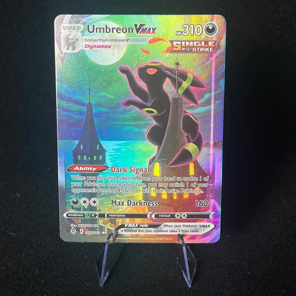 Anime PTCG Trading Card Vaporeon Lillies Clefairy Ex Gengar Vmax Rule Holographic Game Collection Card Child Holiday Gifts