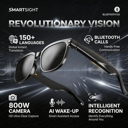 Smart Glasses with 8MP HD Camera, 4K Video, Bluetooth, and Multilingual