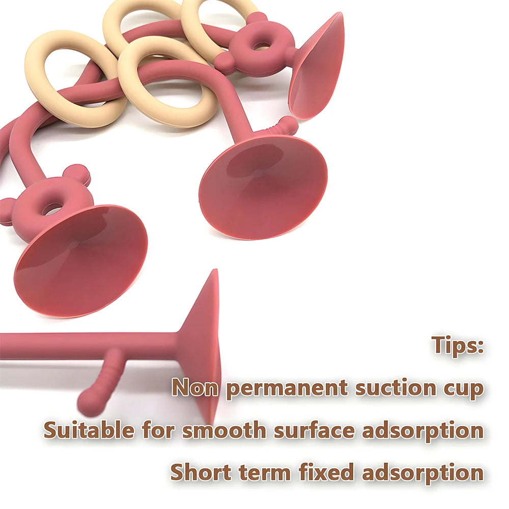 Silicone Children's Silicone Desktop Toys Bead Wrap Baby Early Learning Puzzle Game Toys Highchair Desktop Adsorption Toys