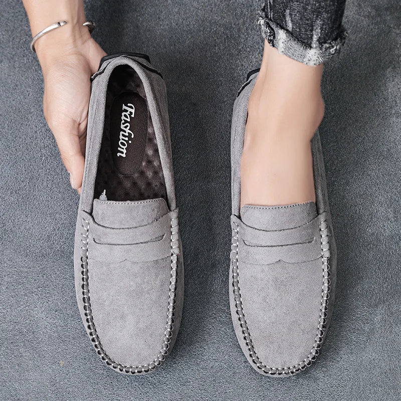 Fashion Suede Men Casual Shoes Breathable Comfort Slip-On Mens Driving Shoes Luxury Brand Men Loafers Mens Lazy Shoes Moccasins