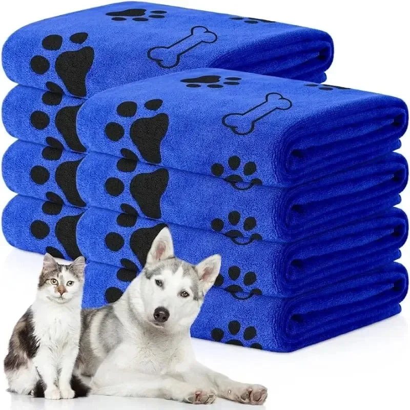 1/4Pcs Microfiber Pet Bath Towel, Super Absorbent Quick Drying Dog Cleaning Towel Multi-Use for Pets Car Wiping