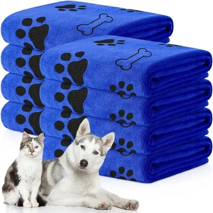 1/4Pcs Microfiber Pet Bath Towel, Super Absorbent Quick Drying Dog Cleaning Towel Multi-Use for Pets Car Wiping