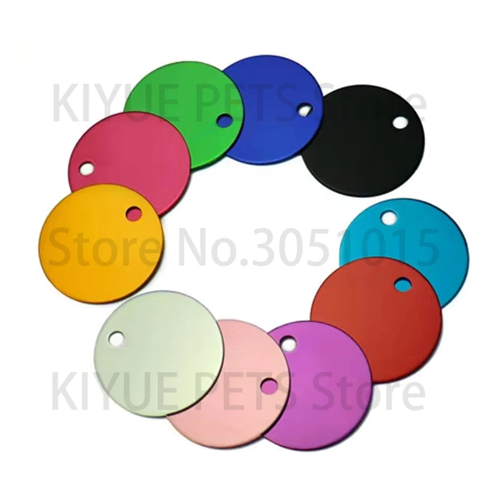 Wholesale 100X Personalized Blank Dog ID Tag Customized Dog Name Tag Phone Pet ID Tags Dog Cat Pet Military Man Tag Aluminum