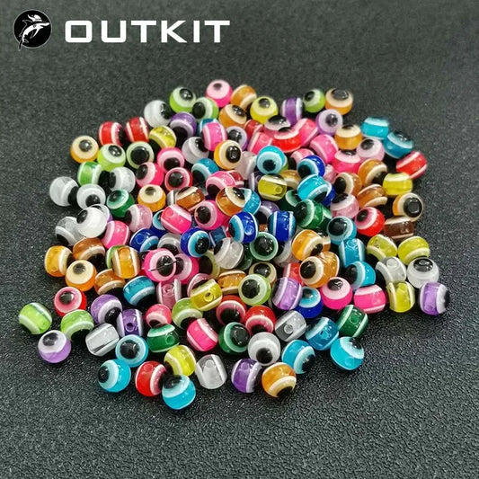 50pcs/Lot Fish Eye Fishing Beads 6mm 8mm Mixed Color Luminous Carolina Rigs Taxes Rigs Fishing Beads DIY Kit Bass Fishing Tackle
