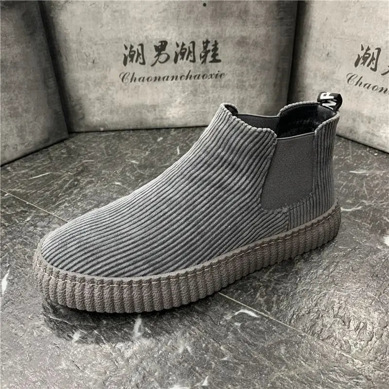 Men's Shoes Spring Autumn Winter Fashion Shoes Plush Boots Men's High Boots Men's Sports Casual Shoes Versatile Board Shoes