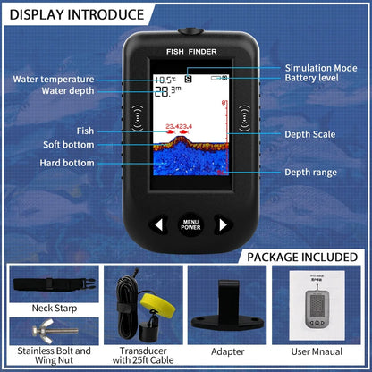 Erchang XF03 Portable Sonar Fish Finder Fishing Lure Echo Sounder Fishing Finder Lake Sea Fishing 100M Depth Fishing Finder