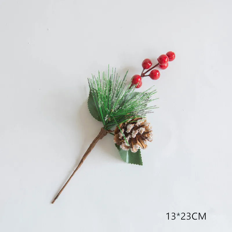 Christmas Simulation Berry Artificial Pine Needles Red Berry Flower Branch Shopwindow Holiday Decorations Home Decor Accessories