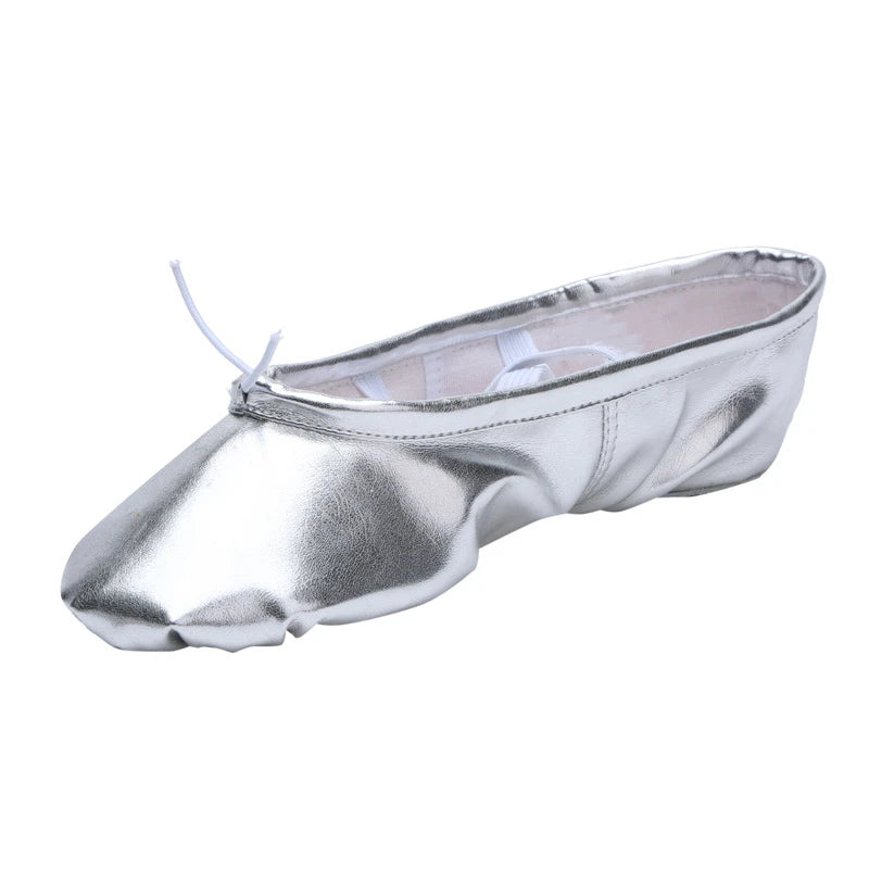 TOVEKIN Quality Gold Silver PU Performance Yoga Belly Dance Shoes Soft Sole Gym Ballet Dance Shoes Kids Girls Woman