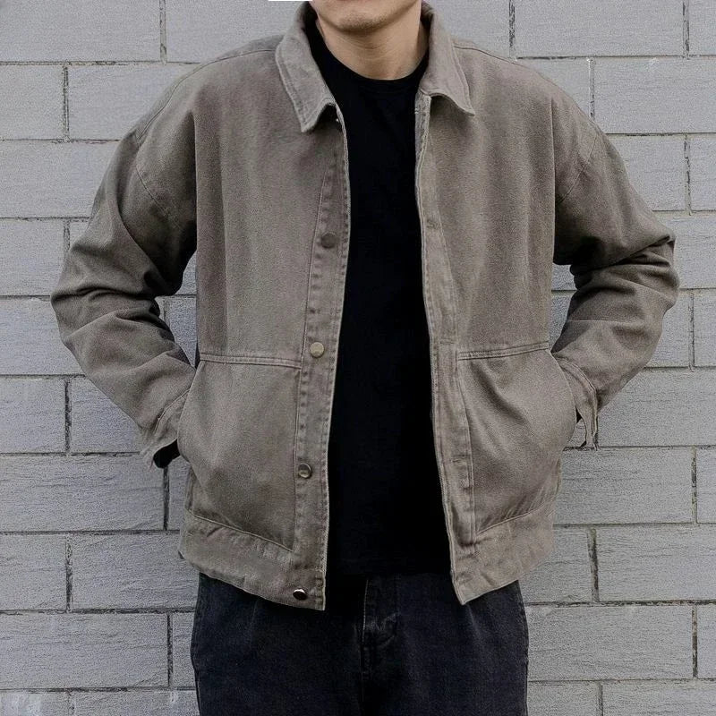 Jeans Coat for Men Padded With Sheep Cargo Denim Jackets Man Padding Wool Brown Warm Trendy Winter Oversize New in 2025 Big Size
