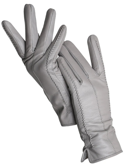 Women's Sheepskin Gloves Winter Warm Plus Velvet Short Thin Touch Screen Driving Color Women's Leather Gloves Good Quality -2226