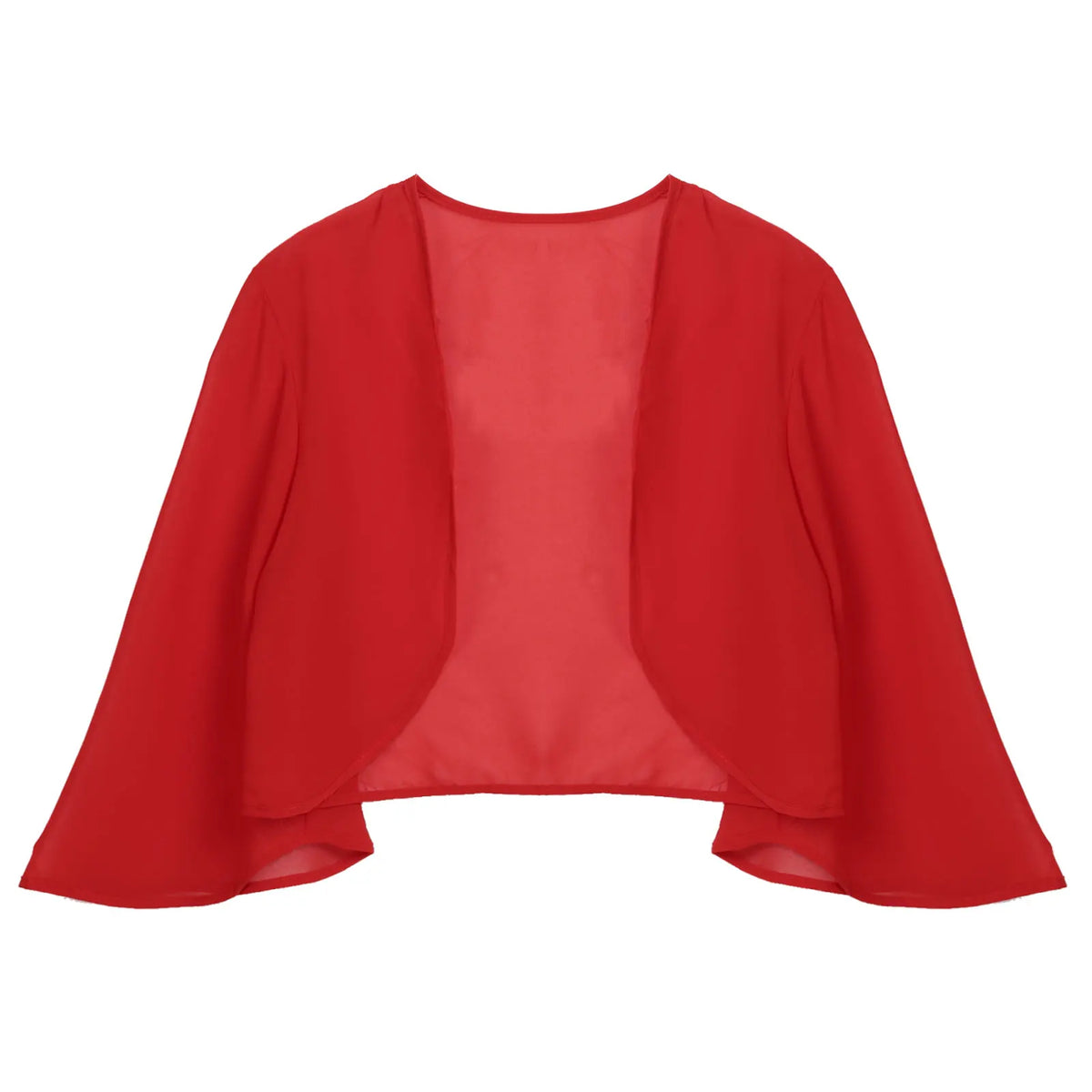 Women 3/4 Sleeve Chiffon Cardigan Bolero Shawls Outerwear Wedding Bridal Party Dress Wraps Beach Vacation Cover Ups Soft Cape