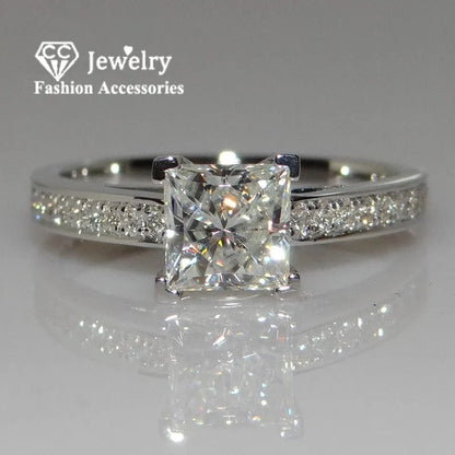 CC Jewelry Fashion Rings for Women Silver Color Simple Design Princess Square Wedding Engagement Bijoux Drop Shipping CC631
