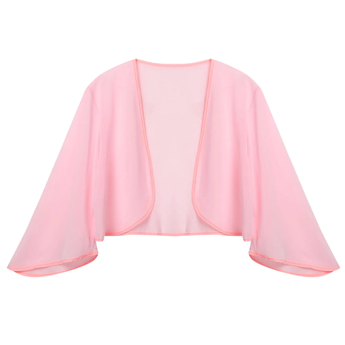Women 3/4 Sleeve Chiffon Cardigan Bolero Shawls Outerwear Wedding Bridal Party Dress Wraps Beach Vacation Cover Ups Soft Cape