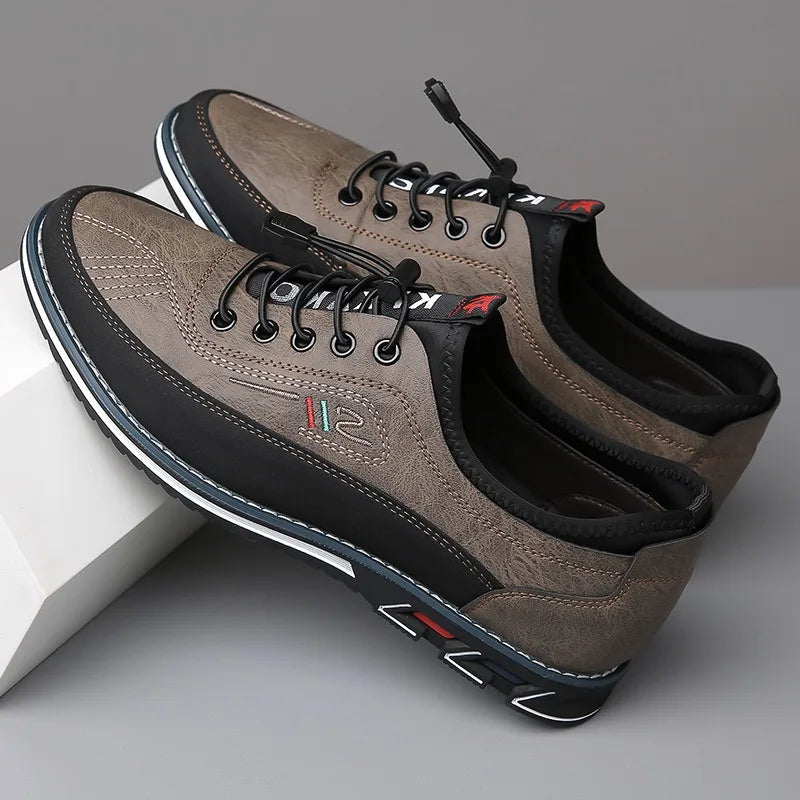 New Men's Leather Flat Casual Shoes Soft Sole Slip on Loafers Business Formal Shoes for Men Custom Casual Shoes