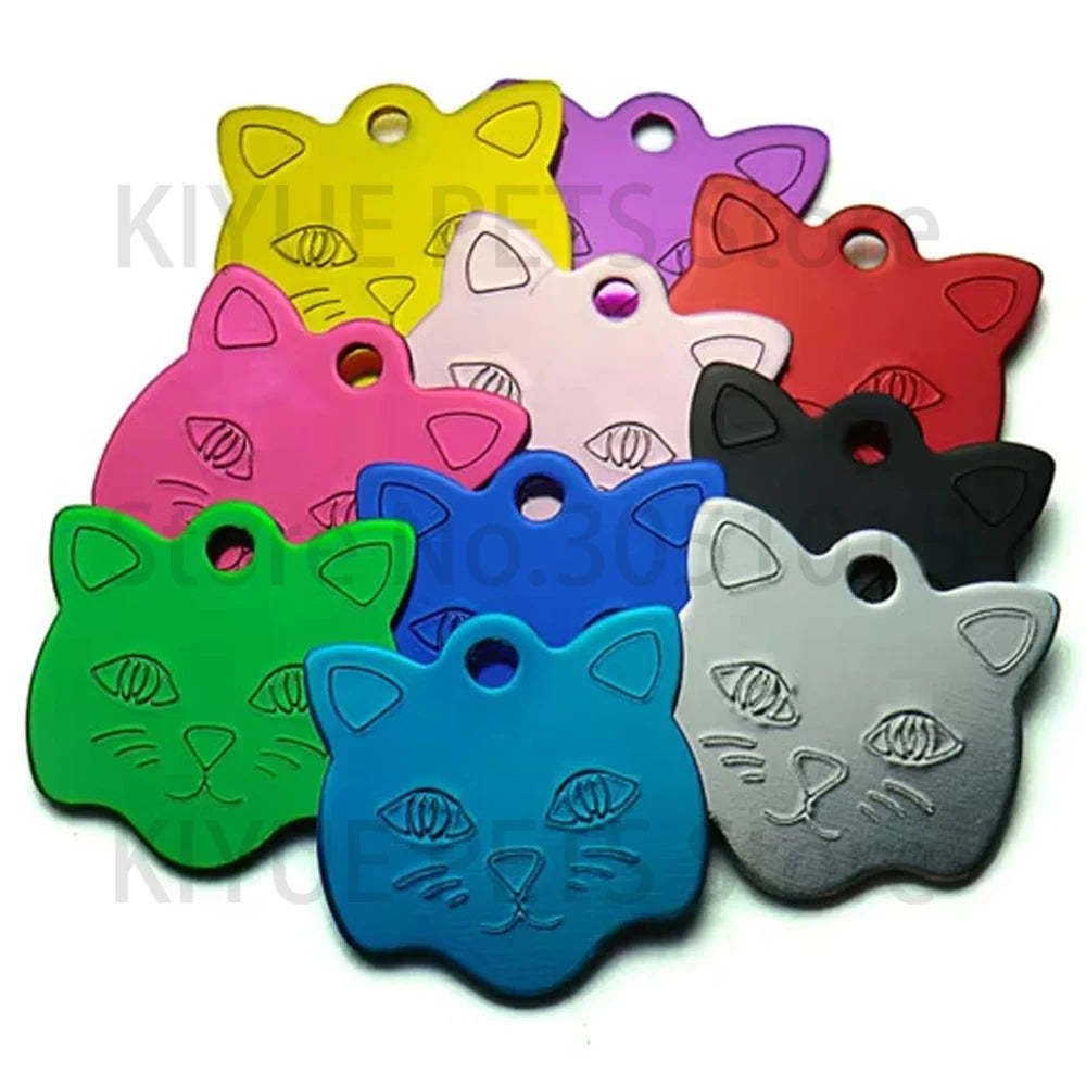 Wholesale 100X Personalized Blank Dog ID Tag Customized Dog Name Tag Phone Pet ID Tags Dog Cat Pet Military Man Tag Aluminum