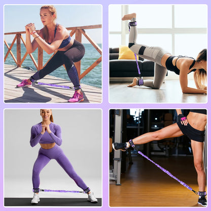 Ankle Resistance Bands With Cuffs Set 60LB 3 Different Pound Resistance Bands for Leg Glute Exercise Fitness Equipment