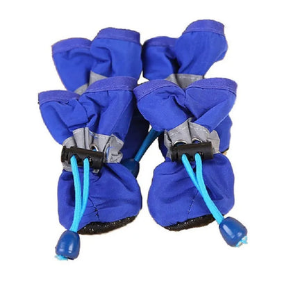 4pcs/Set Waterproof Pet Dog Shoes  Anti-Slip Rain Boots Footwear for Small Cats Dogs Puppy Dog Pet Booties Pet Paw Accessories