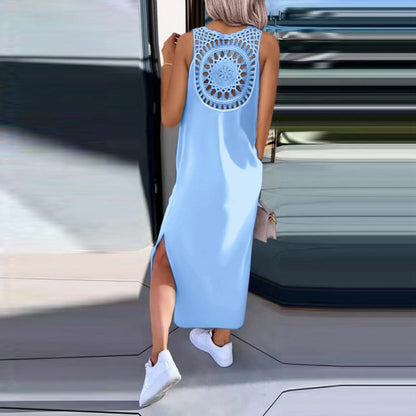 Womens Summer Dress Long Dress Casual Loose Maxi Dresses Beach Outfit 2024 Resort Women Summer Dress Sleeveless Large Nightshirt