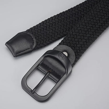 Men's Belt Casual Woven Elastic Belt Outdoor Sports Women's Belt Climbing Work Belt Jeans Suit Pants Men's and Women's Universal