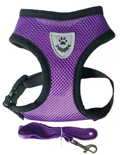 Cat Dog Harness With Lead Leash Adjustable Vest Polyester Mesh Breathable Harnesses Reflective Sti for Small Dog Cat Accessories