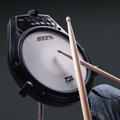 AROMA APD-20 Electronic Mute Drum Beating Board Electronic Drum Pad Built-In Battery Metronome Training Percussion Music Parts