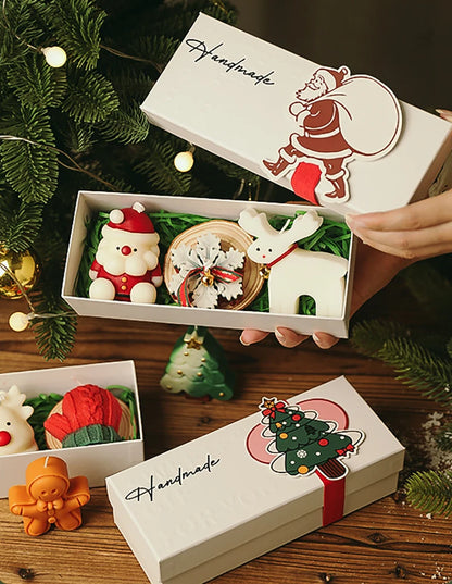 Christmas Scented Candle Decorative Christmas Candle Gift Set Holiday Aroma Candle Festive for Gifting Dining Room Christmas