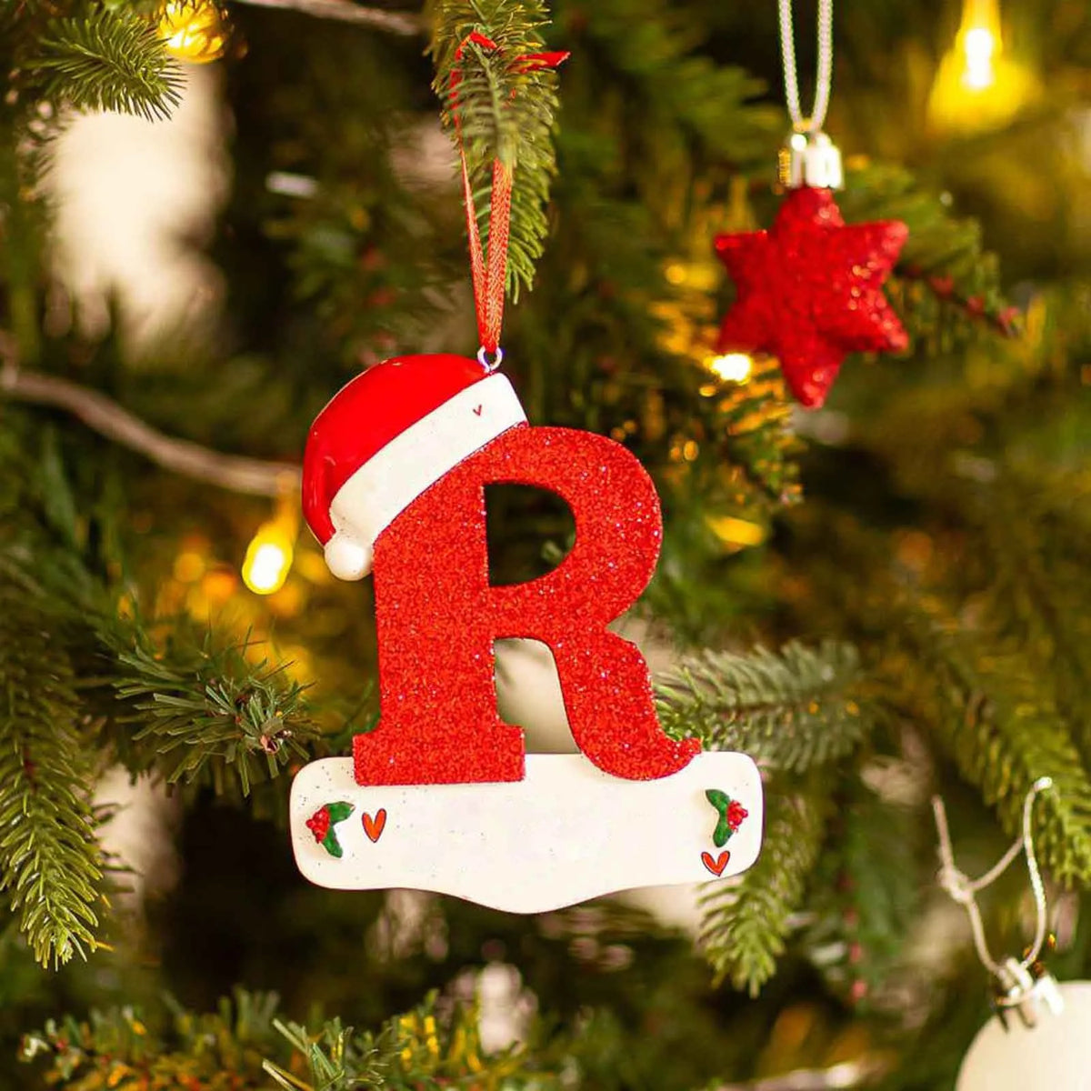 Christmas Tree Decoration Letter Pendant 26 Letters Home Holiday Acrylic DIY Pendant Xmas 2023 New Year Decor Ornament Navidad