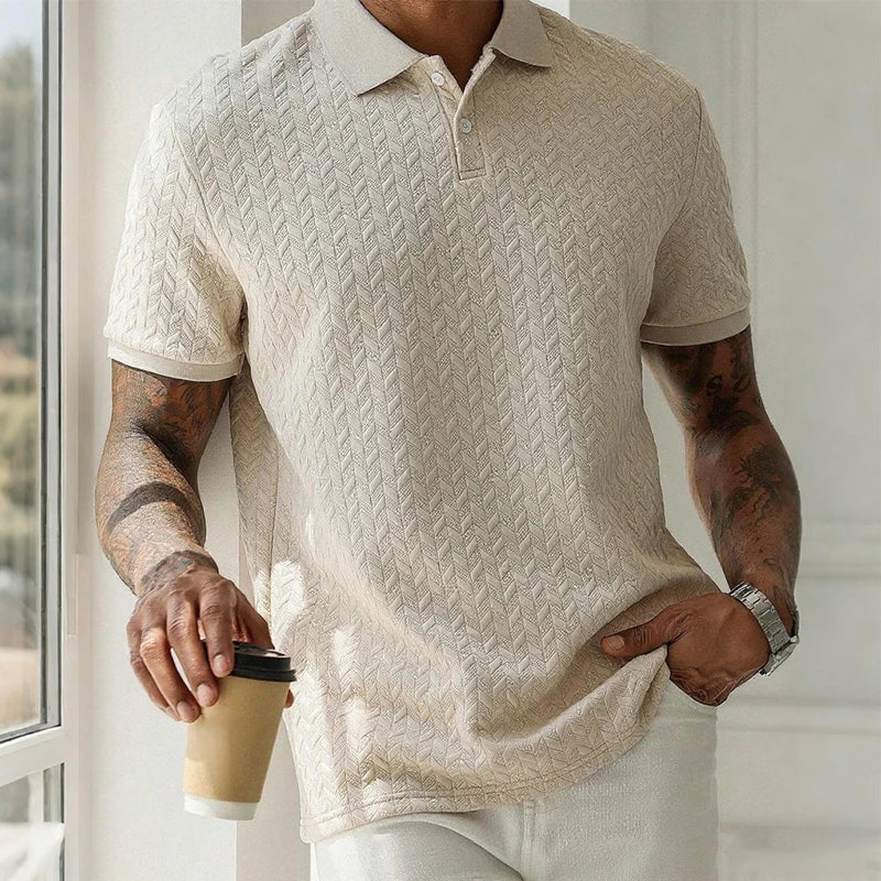 Men's Short Sleeve Polyester Polo Shirt Breathable Casual Top