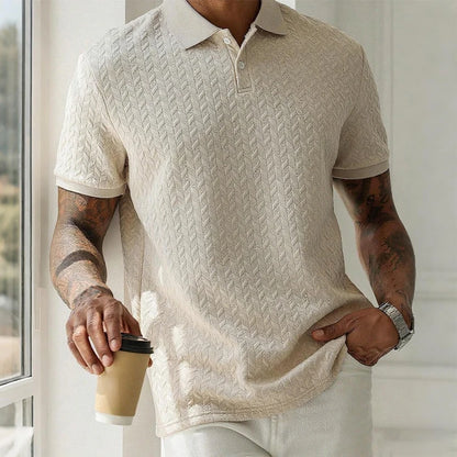 Men's Short Sleeve Polyester Polo Shirt Breathable Casual Top