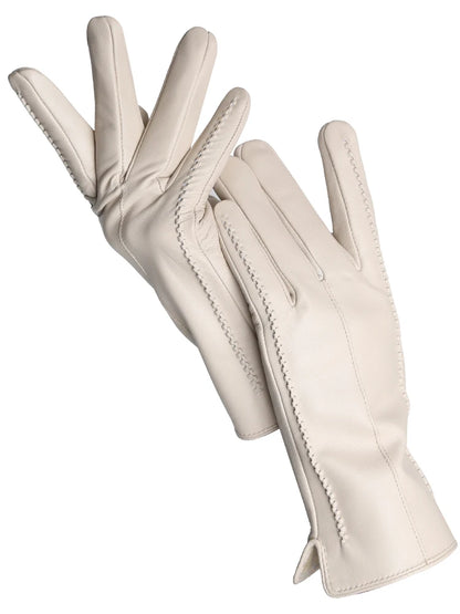Women's Sheepskin Gloves Winter Warm Plus Velvet Short Thin Touch Screen Driving Color Women's Leather Gloves Good Quality -2226