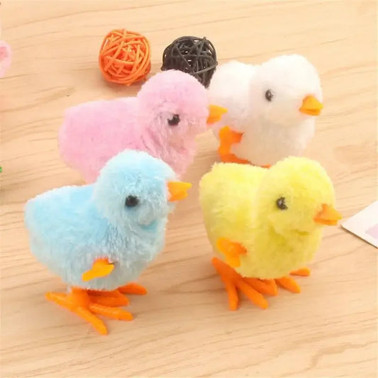 5pcs Wind Up Chicken Toys Jumping Chick Toy Novelty Walking Animal Toys Party Favors Gift for Kids Boys Girls Easter Game Toy