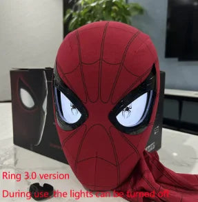 In Stock Miles Spider-Man 1:1 Scale Electronic Mask With Moving Glowing Eyes Ring Control Cosplay Toy Gift for Boys Gift