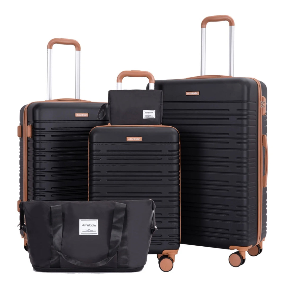 5-Piece ABS Hardside Luggage Set With TSA Lock and Double Spinner Wheels