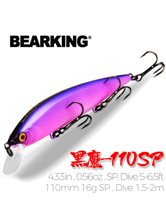 BEARKING 110mm 16g Hot Fishing Tackle A+ System Fishing Lures Minnow Bait Suspending  Bait 16colors for Choose