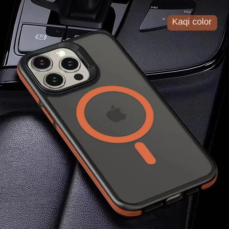 Magnetic Luxury Matte Translucent Shockproof Case for iPhone 17 16 15 11 13 12 14 Pro Max Plus for Magsafe Wireless Charge Cover