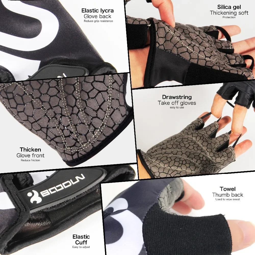Men Women Gym Weightlifting Gloves Body Building Half Finger Workout Fitness Gloves Shockproof An-Slip Sports Training Gloves