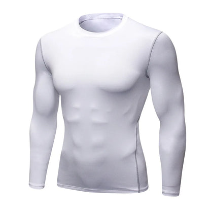 1pcs Men's Long-Sleeved Thermal Underwear Male Thin Tight Fitting Fast Dry Elastic Fitness Tops Man Autumn Winter Sprots Wear