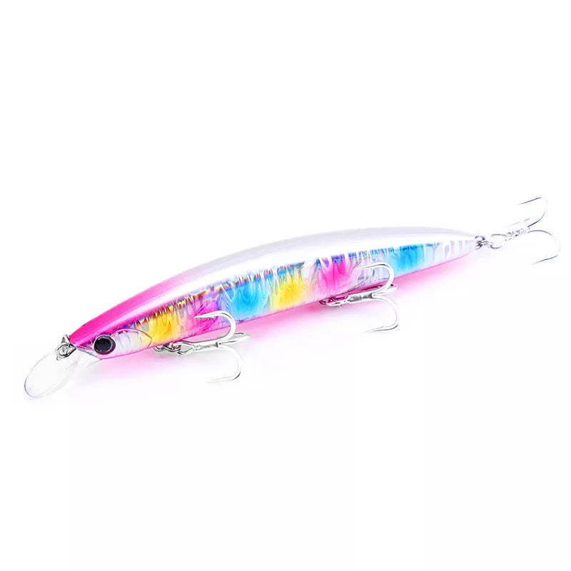 130F Ultra Long Casting Floating Wobbler Minnow Hard Bait 130mm 23g Flounder Sea Bass Saltwater Sea Fishing Lure Depth 0.8-1.5m