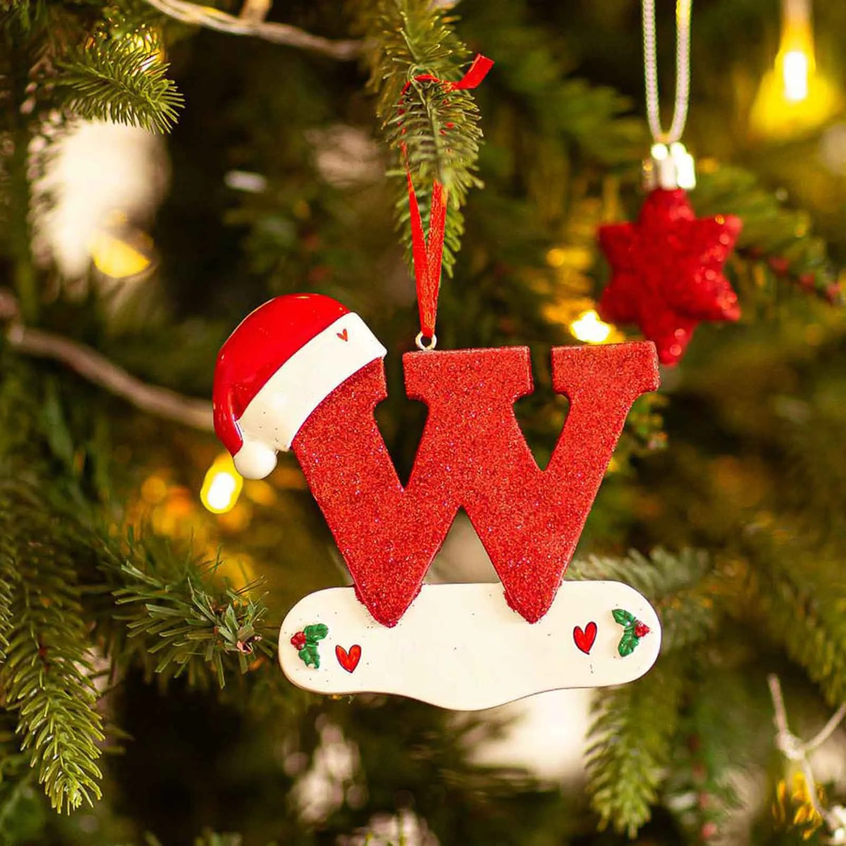 Christmas Tree Decoration Letter Pendant 26 Letters Home Holiday Acrylic DIY Pendant Xmas 2023 New Year Decor Ornament Navidad
