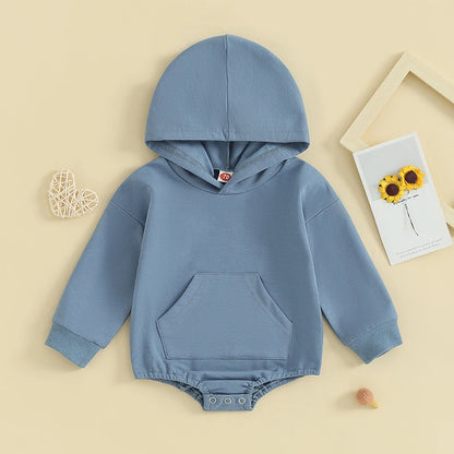 0-24months Baby Hooded Romper Long Sleeve