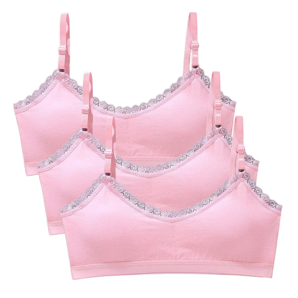 1/3pcs Girls Lace Bras Children Breathable Underwear Kids Tube Tops Soft Cotton-Padded Teens Youth Girls Washable Bras Camisoles