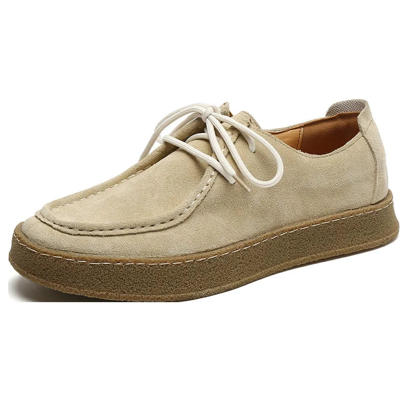 Cowhide Men's Shoes Fashionable Shoes Versatile Shoes Low Top Boots  Retro Casual Leather Shoes Men's British Work Shoes