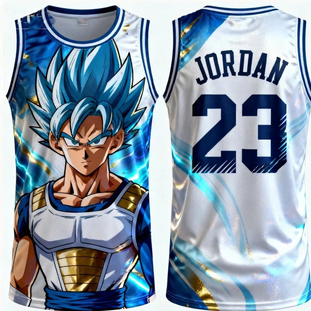 FamilyMatching 2026 New Version Dragon Ball Z Vegeta Special Edition Basketball Jersey Jordan Basketball Sports Vest Set my
