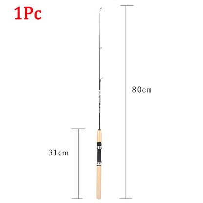 60 80 100CM Mini Telescopic Ice Fishing Rod Portable Carbon Fiber River Shrimp Carp Fishing Pole Winter Fishing Rod Tackle Pesca